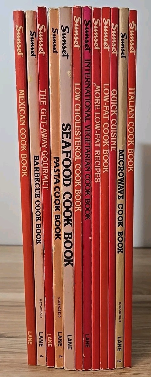SUNSET Magazine COOKBOOKS Lot of 12 Vintage Recipes Seafood Italian Barbecue