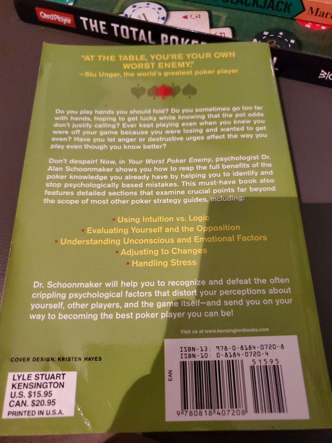 Your Worst Poker Enemy – Paperback By Schoonmaker, Alan N. – GOOD