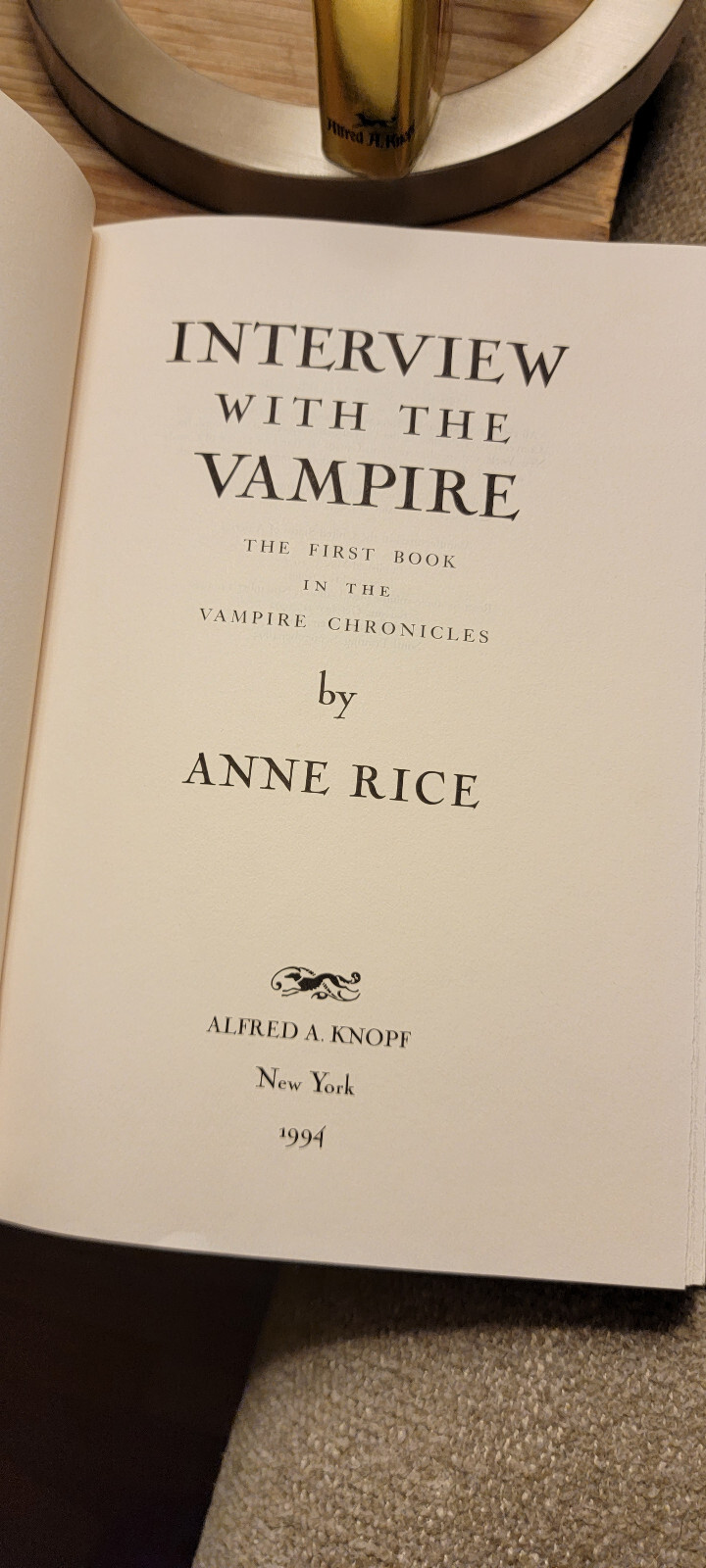 Interview with the Vampire Anne Rice Vampire Chronicles #1 1st/9th HB DJ VGC!