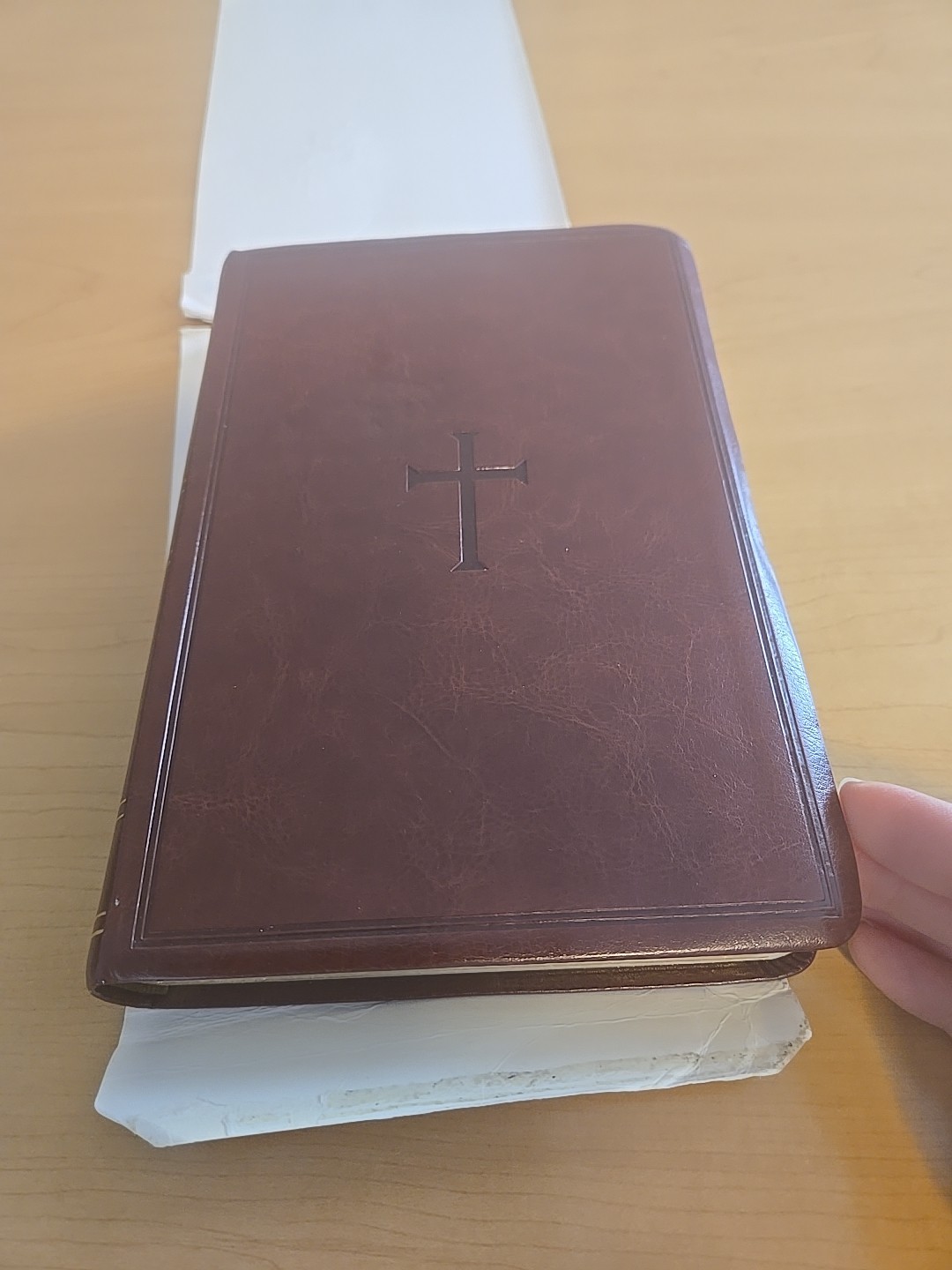 KJV Large Print Personal Size Reference Bible Saddle Brown Leather Touch King