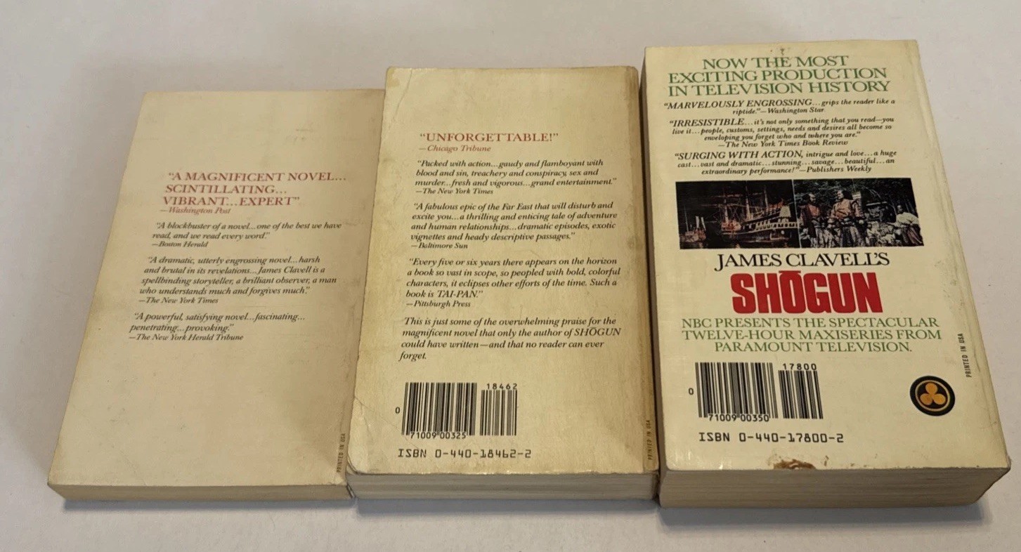 James Clavell His Three Epic Novels Paperback Box Set Vintage