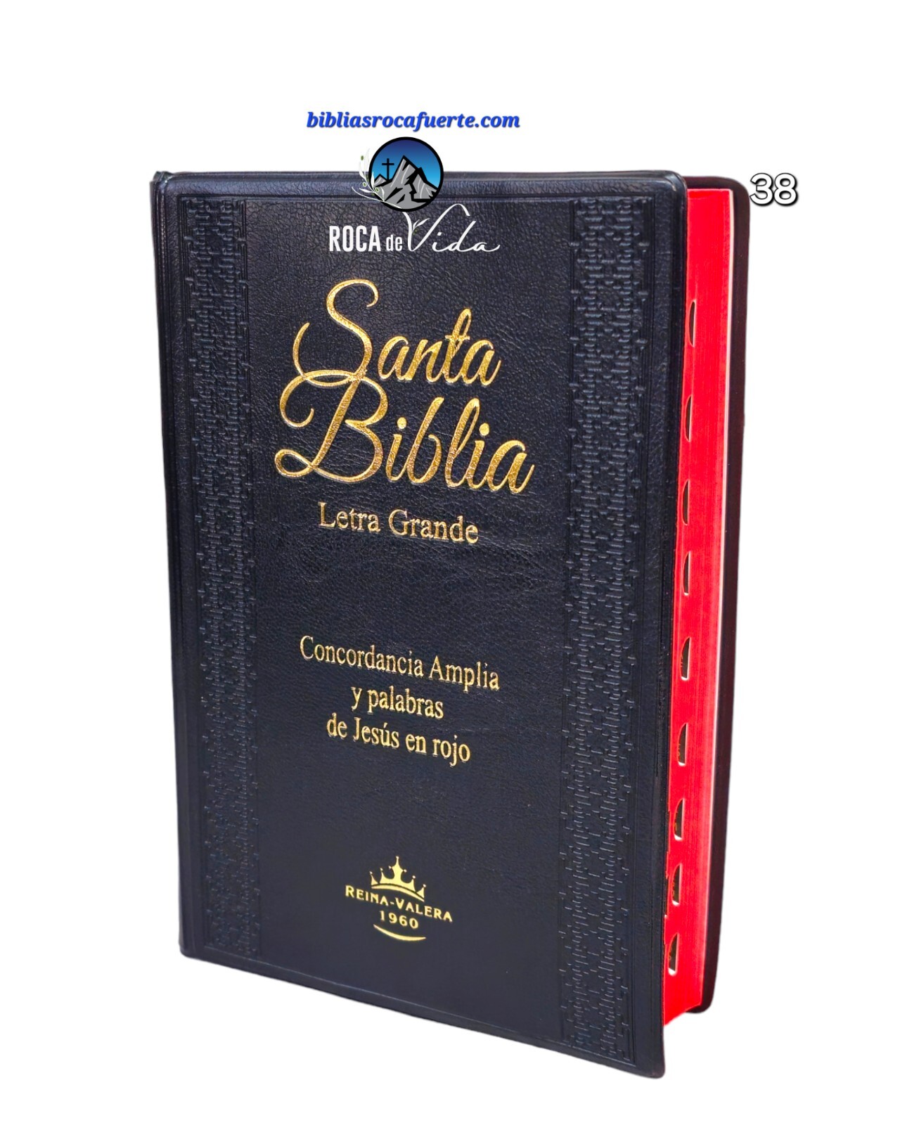 BIBLIA LETRA GRANDE REINA VALERA 1960 MANUAL VINYL NEGRO INDEX CONCORDANCIA AMP.