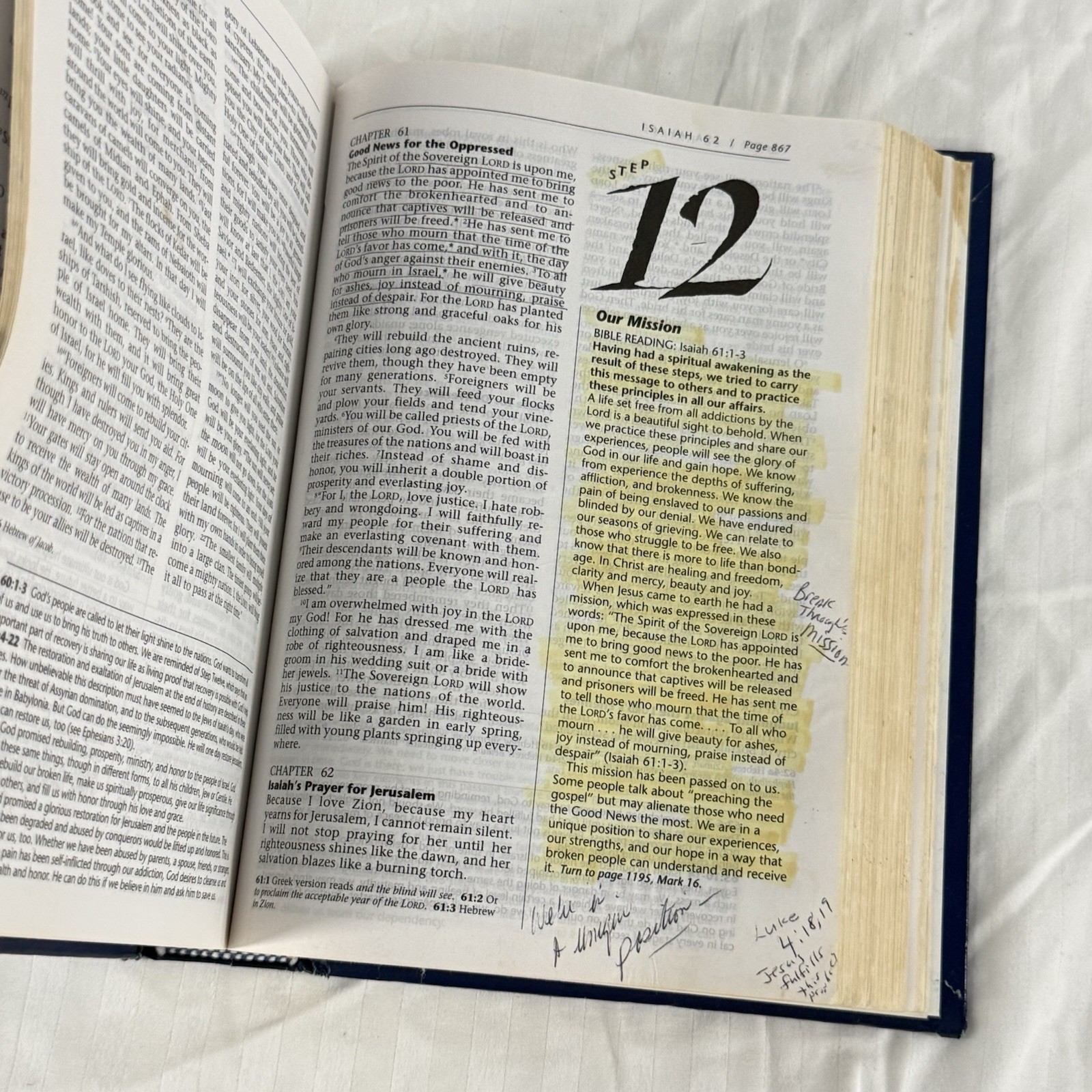 The Life Recovery Bible – The Living Bible – 1992 – Hardcover Blue