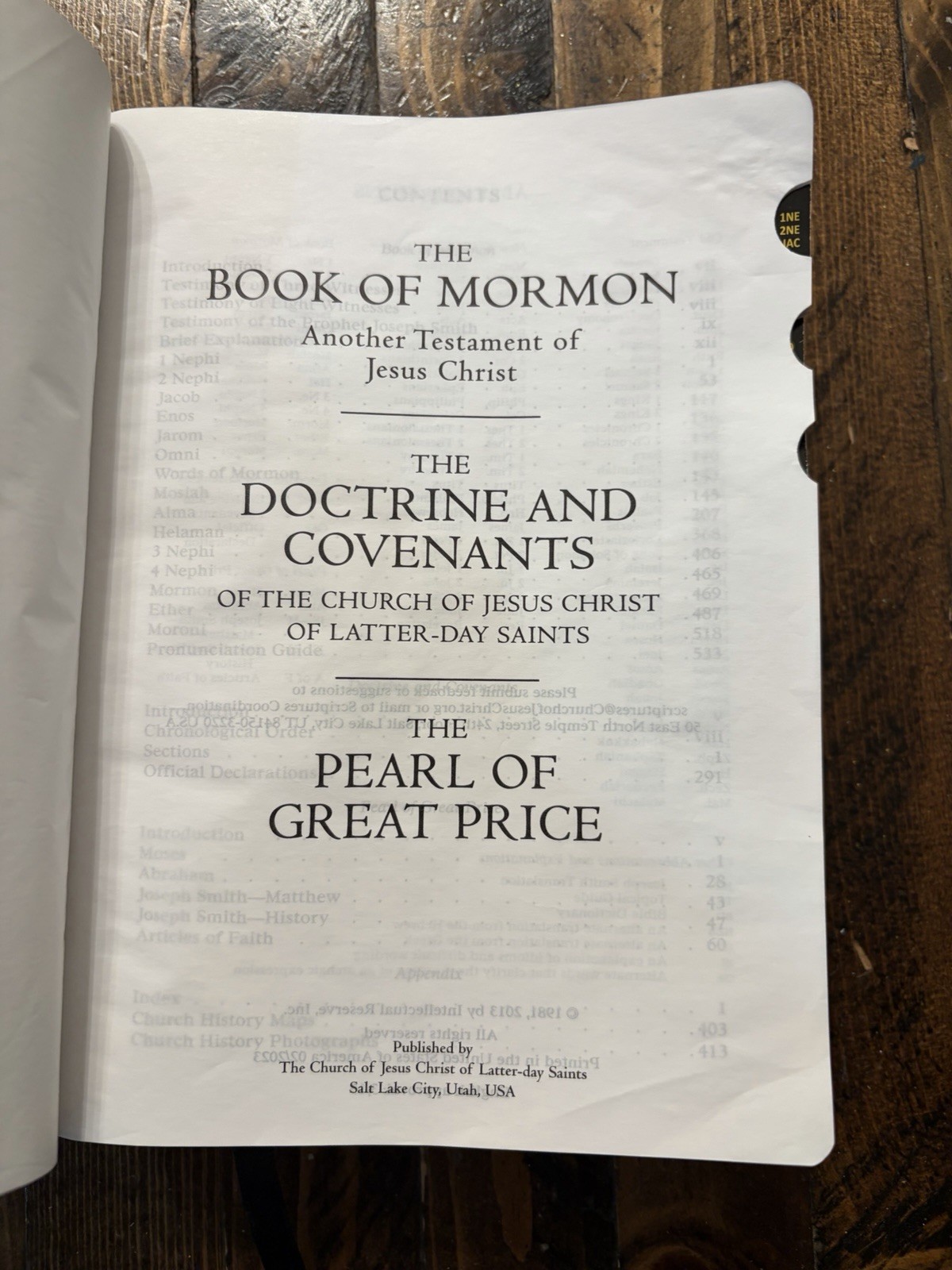 2023 Black Simulated Leather LDS Triple Scriptures Indexed 7-1/2” X 5-1/2” Clean