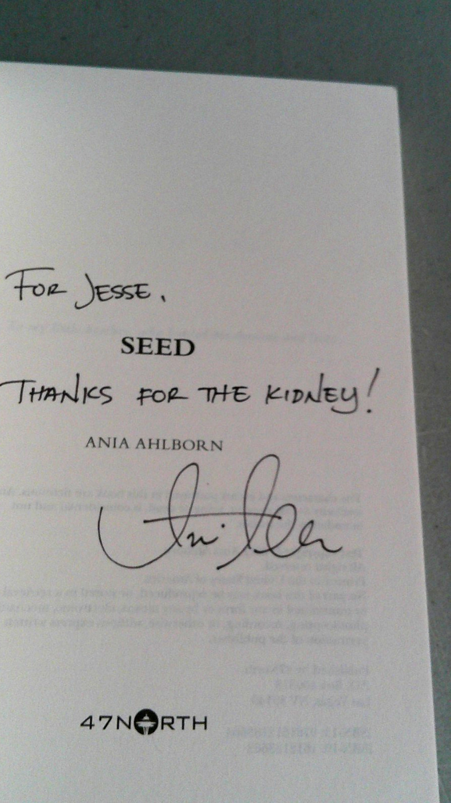 SEED /ARC /Avance Reading Copy/ Uncorrected Proof/SIGNED by Ania Ahlborn
