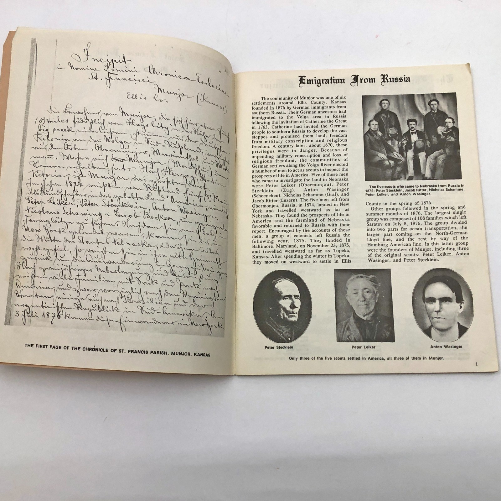 Saint Francis Parish Munjor Kansas 1876-1976 History Fr. Earl Meyer Booklet PB