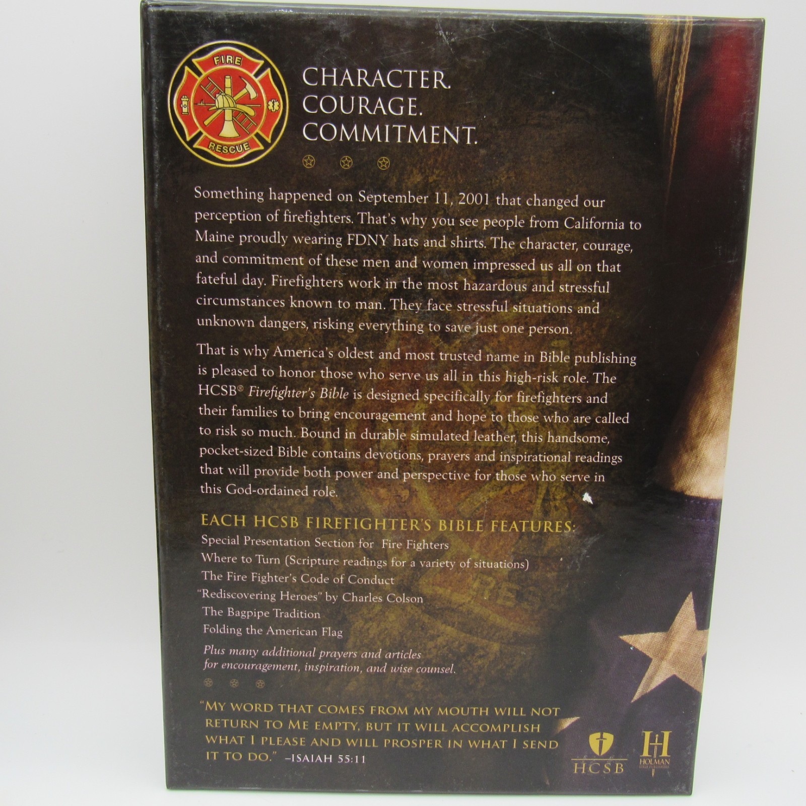 HCSB Firefighter’s Bible Burgundy Soft Simulated Leather Red Letter *READ*