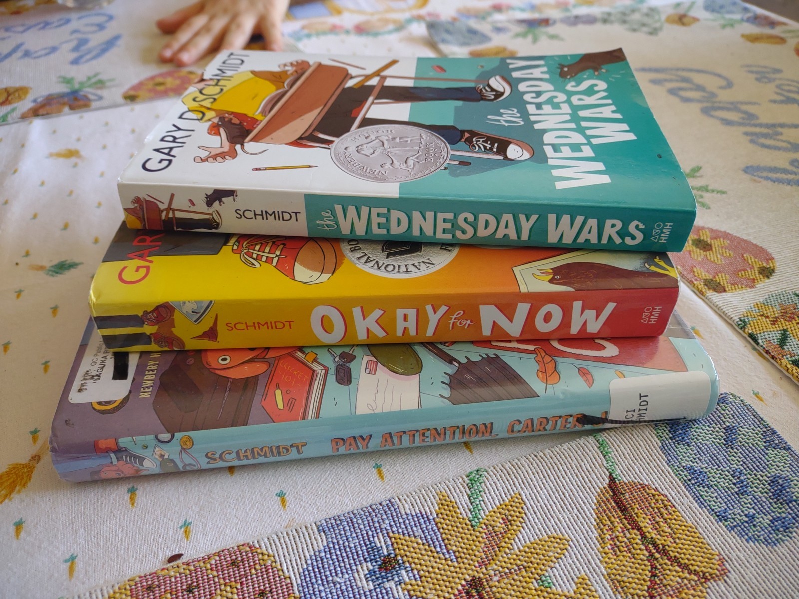 Lot Of 3 The Wednesday Wars, Okay For Now, Pay Attention Carter Gary D Schmidt