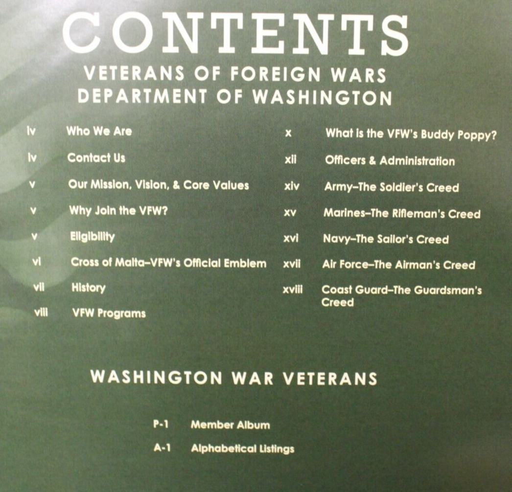 VFW Veterans Of Foreign Wars 2020 Then & Now Washington State Member Publication