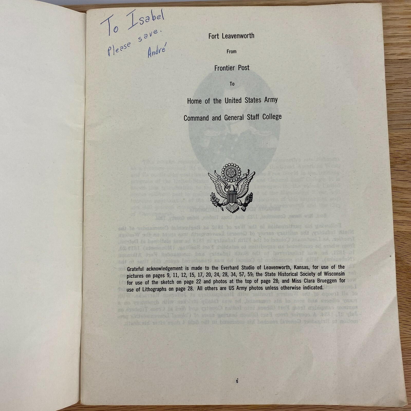 1959 Fort Leavenworth Booklet US Army Command Historic General Staff College VTG