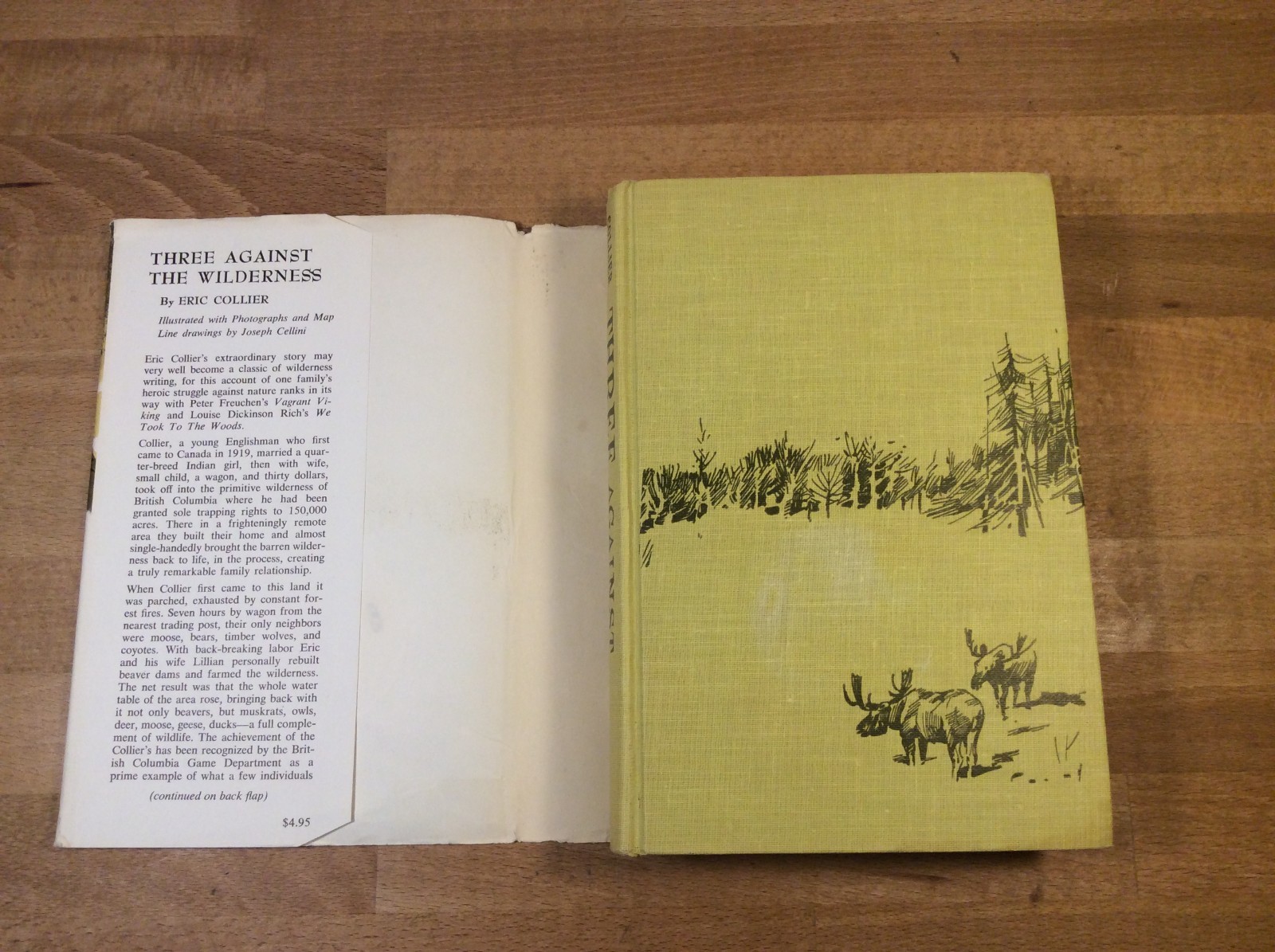 Three Against The Wilderness, Collier, 1959 Hardcover 1st Edition/1st Printing