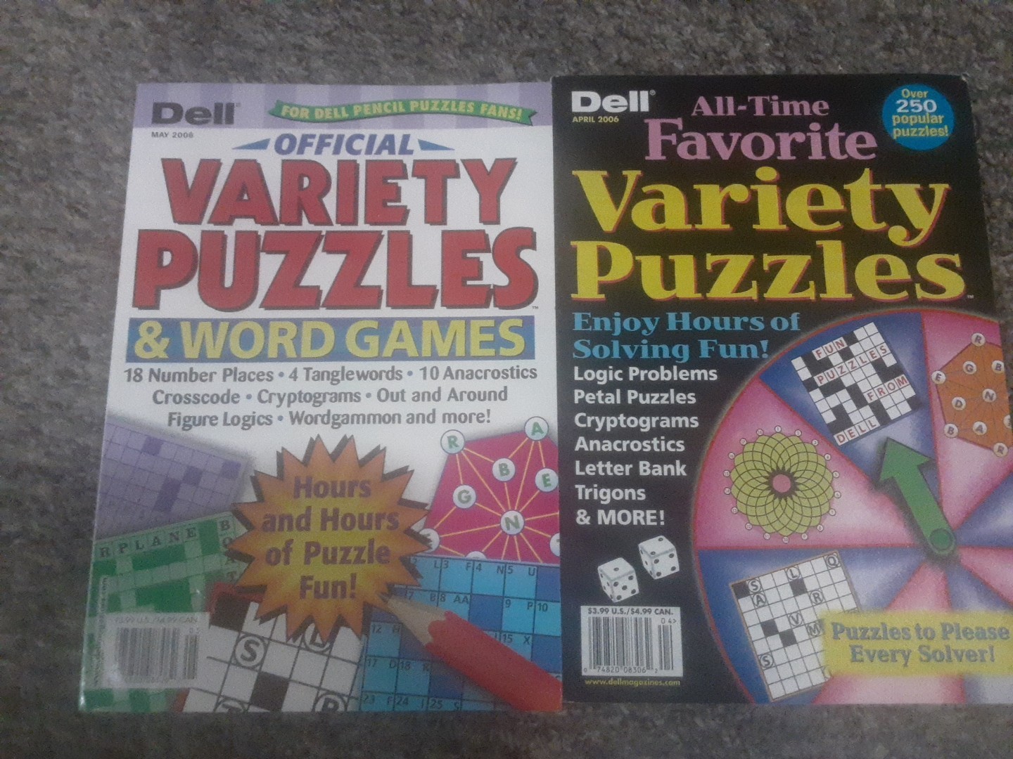 Lot Of 7 DELL Official Variety Puzzles Books Dated 2006 NEW