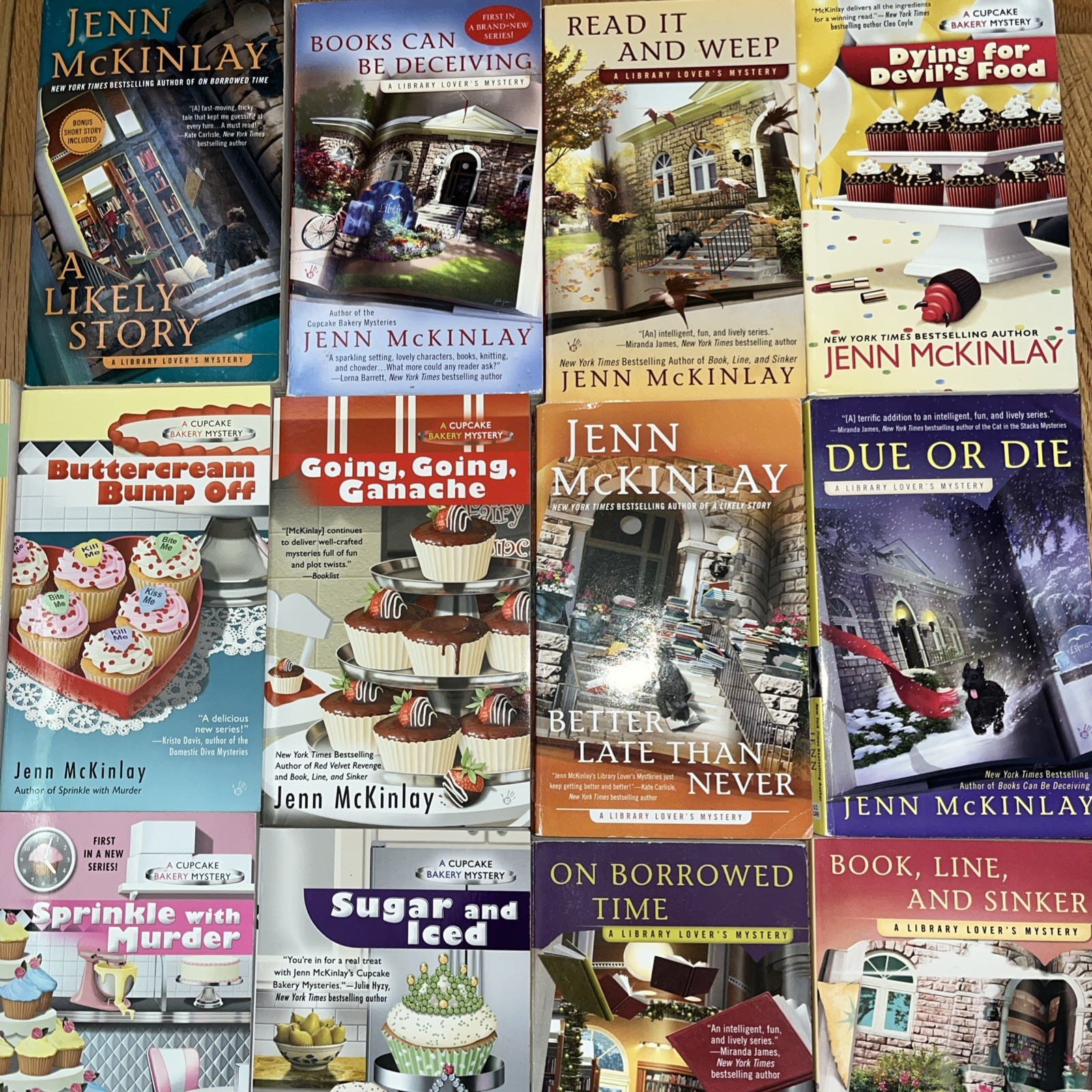 JENN McKINLAY CUPCAKE BAKERY LIBRARY MYSTERY PAPERBACK LOT OF 14 BOOKS