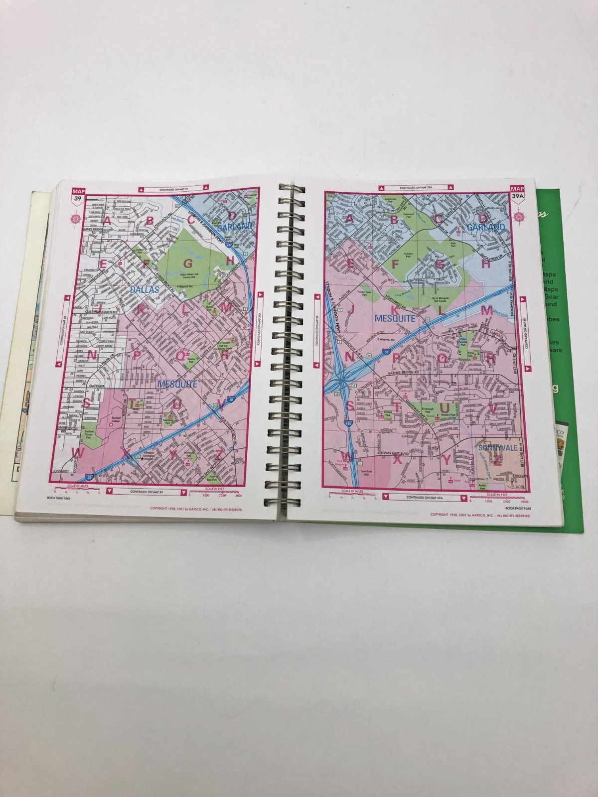 MAPSCO 2001 Dallas Street Guide & Directory 11×8.5 Inches Spiral Bound