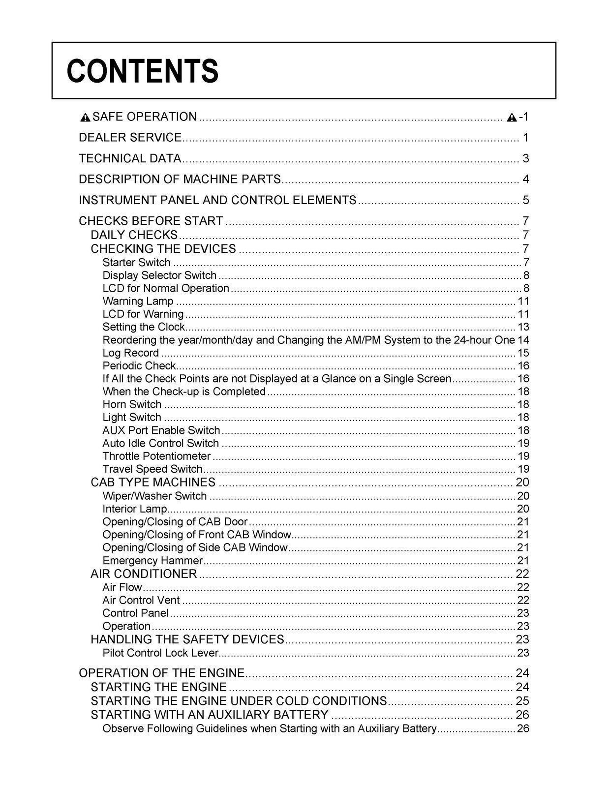 KUBOTA KX033-4 EXCAVATOR OPERATORS MANUAL – ROBUST WIRE BIND – PROTECTIVE COVERS
