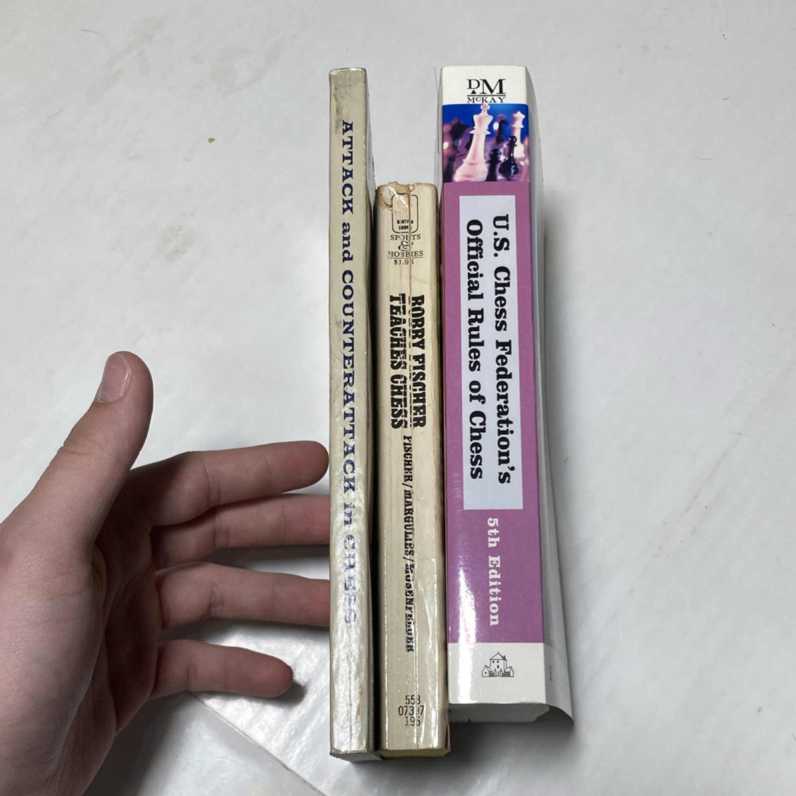 Vintage Chess Book Lot: Attack & Counterattack, Bobby Fischer, US Rules 5th Ed