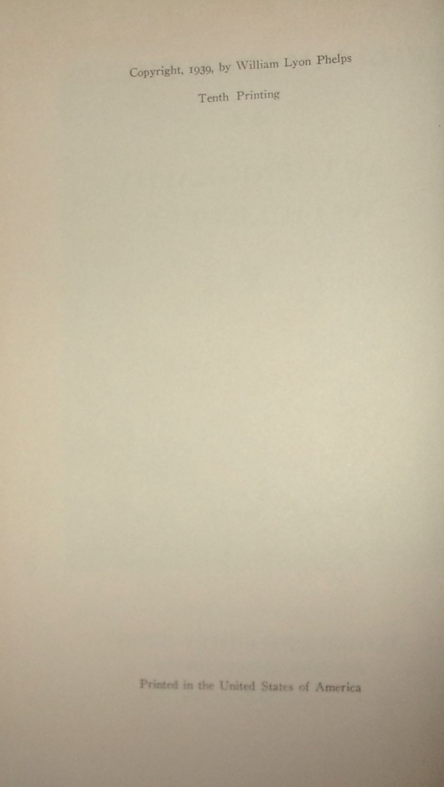 WILLIAM LYON PHELPS-Autobiography with Letters-Excellent 10th Printing Hardcover