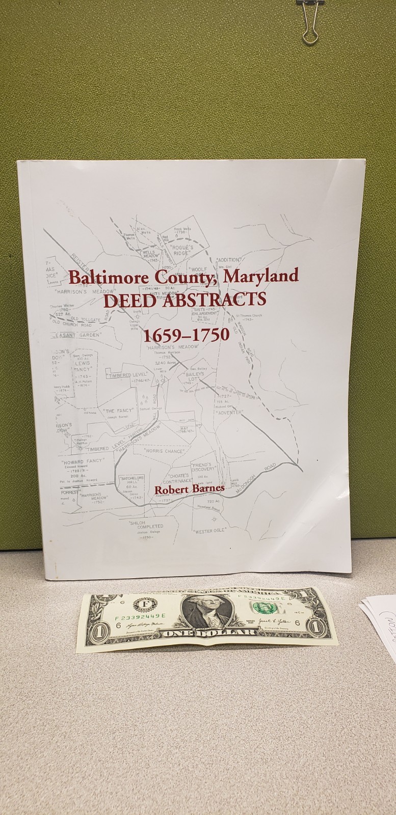 BALTIMORE COUNTY, MARYLAND DEED ABSTRACTS 1659-1750 By Robert Barnes *BRAND NEW*