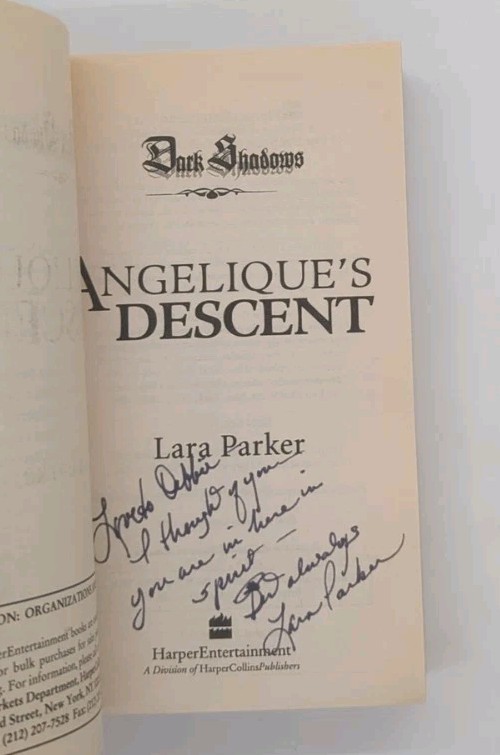 Signed! Angelique’s Descent by Lara Parker (1998, HarperEntertainment)