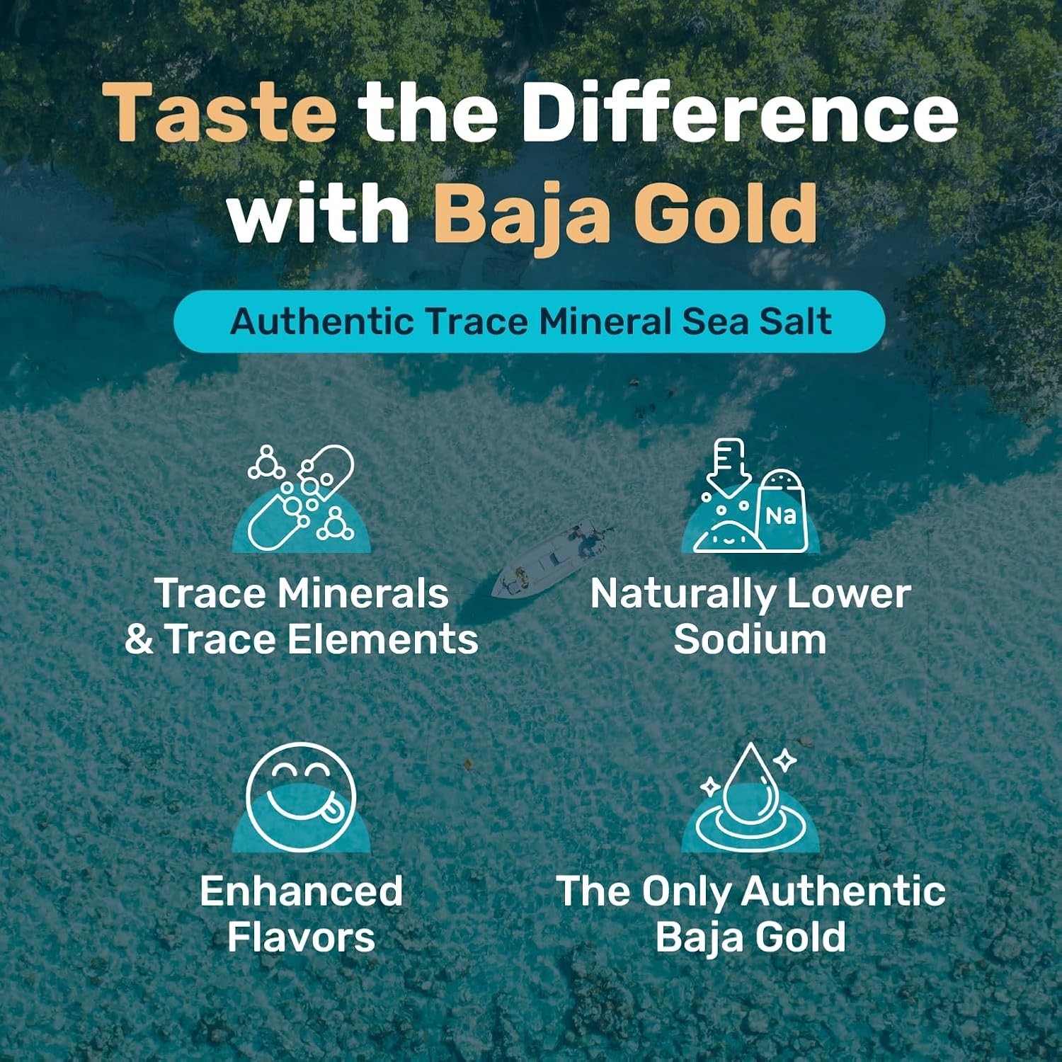 Authentic Baja Sea Salt – 300+ Servings of Natural Flavor – Resealable 1 lb. Bag