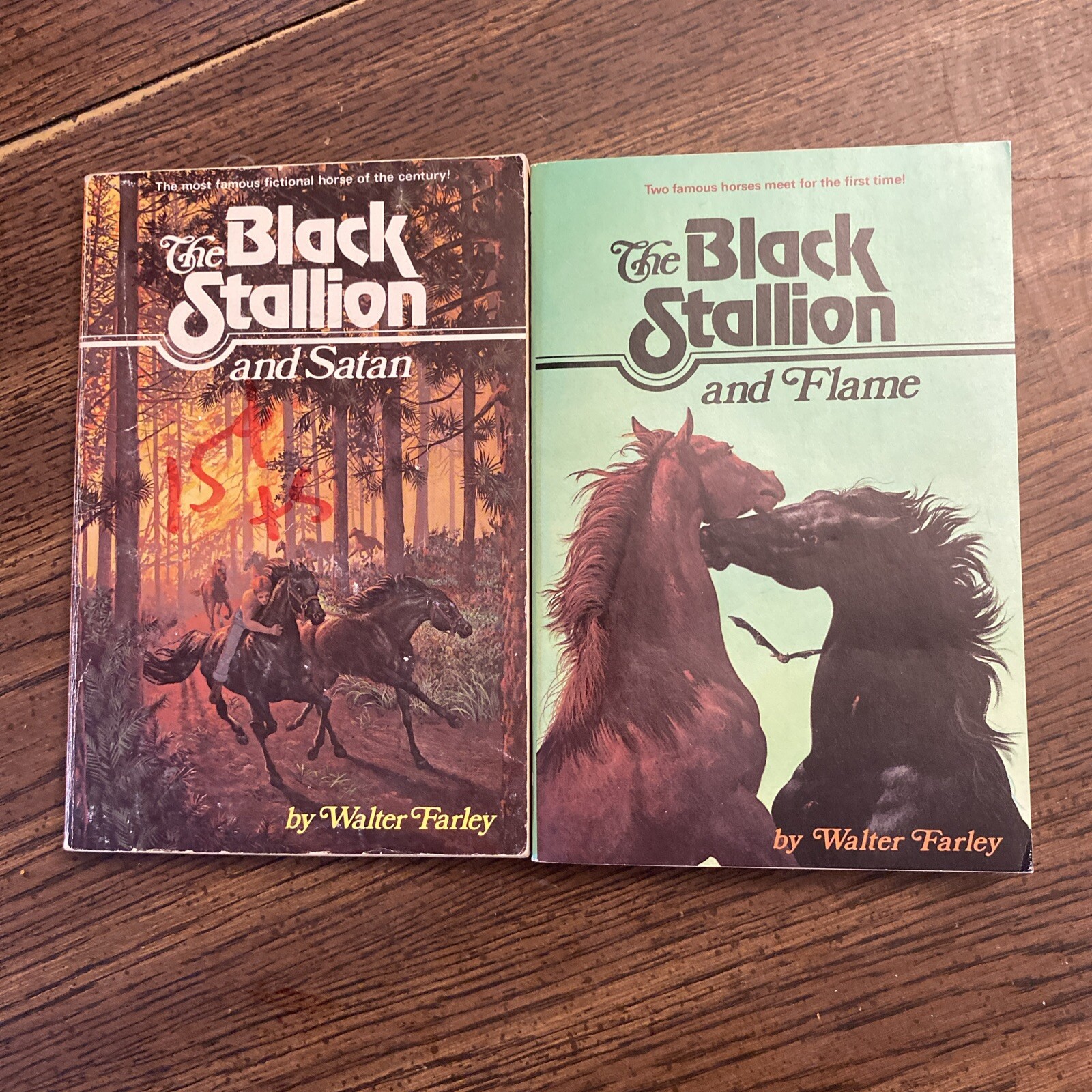 Lot Of 2 Black Stallion Paperbacks Satan And Flame Walter Farley