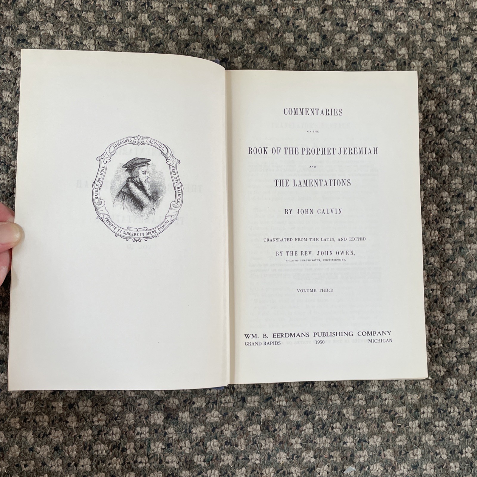 Calvin’s Commentary on Jeremiah 5 Volume Set Eerdmans 1950 Hardback