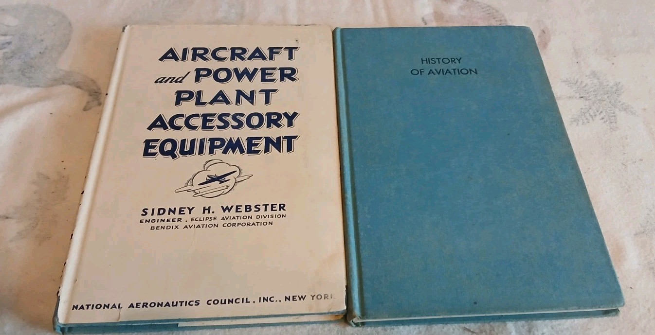 WWII National Aeronautics Council 1940s lot 10 books Diesel Aviation Engine Book