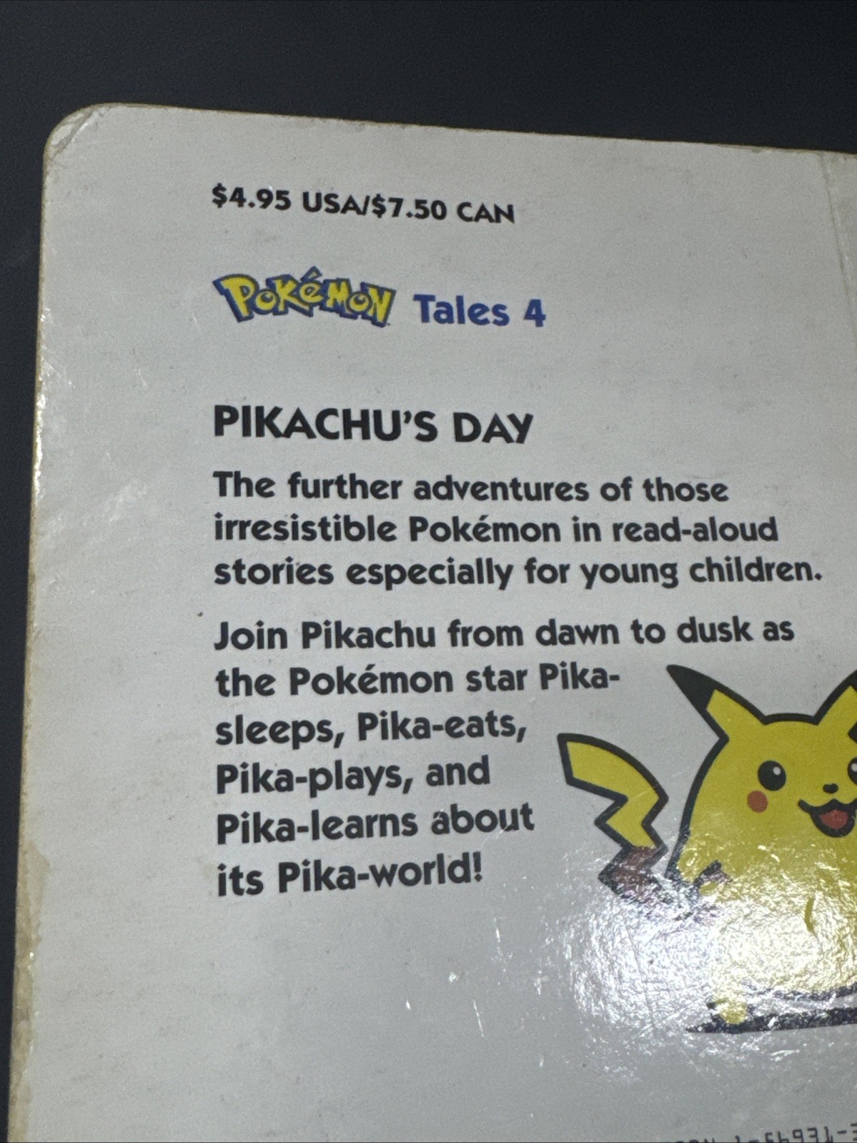 Pokemon Pikachu’s Day Tales 4 board book Nintendo 1999 Toshinao Aoki Free Sh