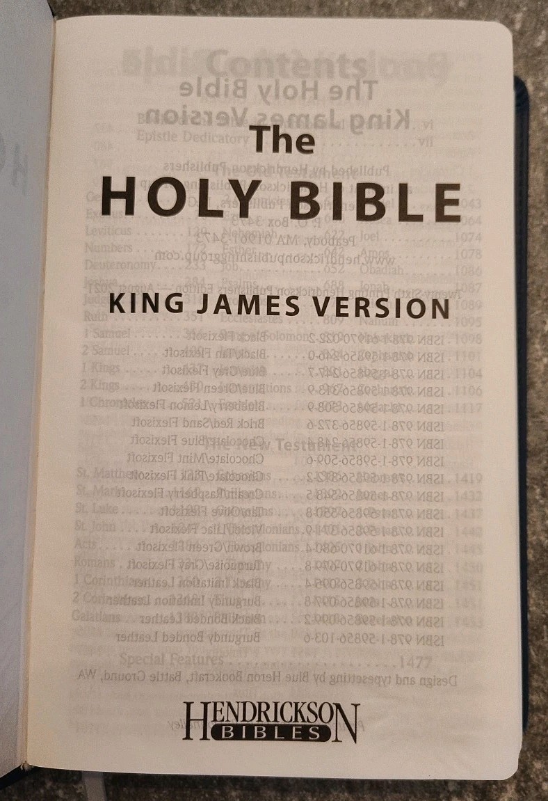 Blue & Grey Leather Holy Bible King James Version Hendrickson Bibles 2015