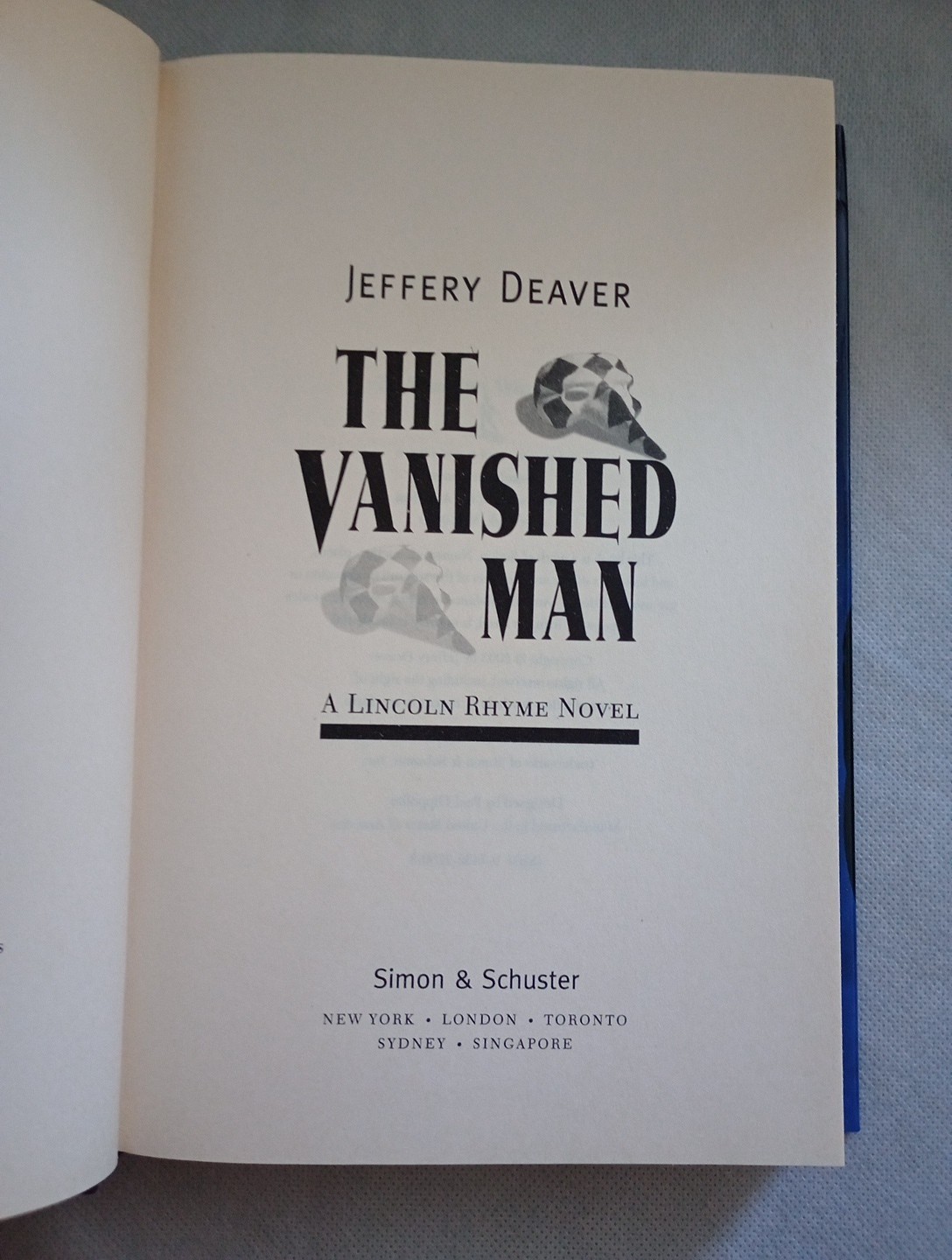 The Vanished Man by Jeffrey Deaver (2003 Hardcover) Simon & Schuster BCE