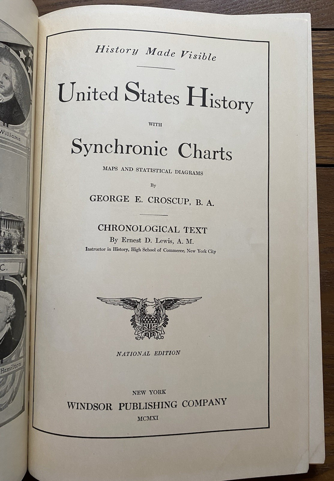 Croscups United States History Synchronic Charts Maps Stats Diagrams 1911 HC