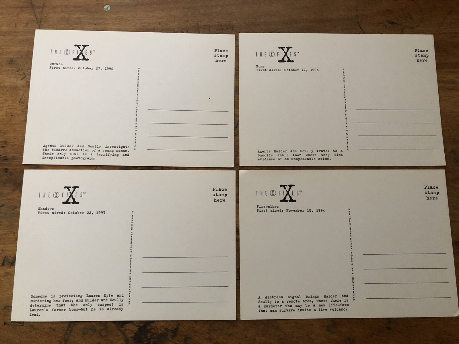 Lot of 21 The X-Files Postcards Unused 1997 Unexplained Phenomena Scully Vintage