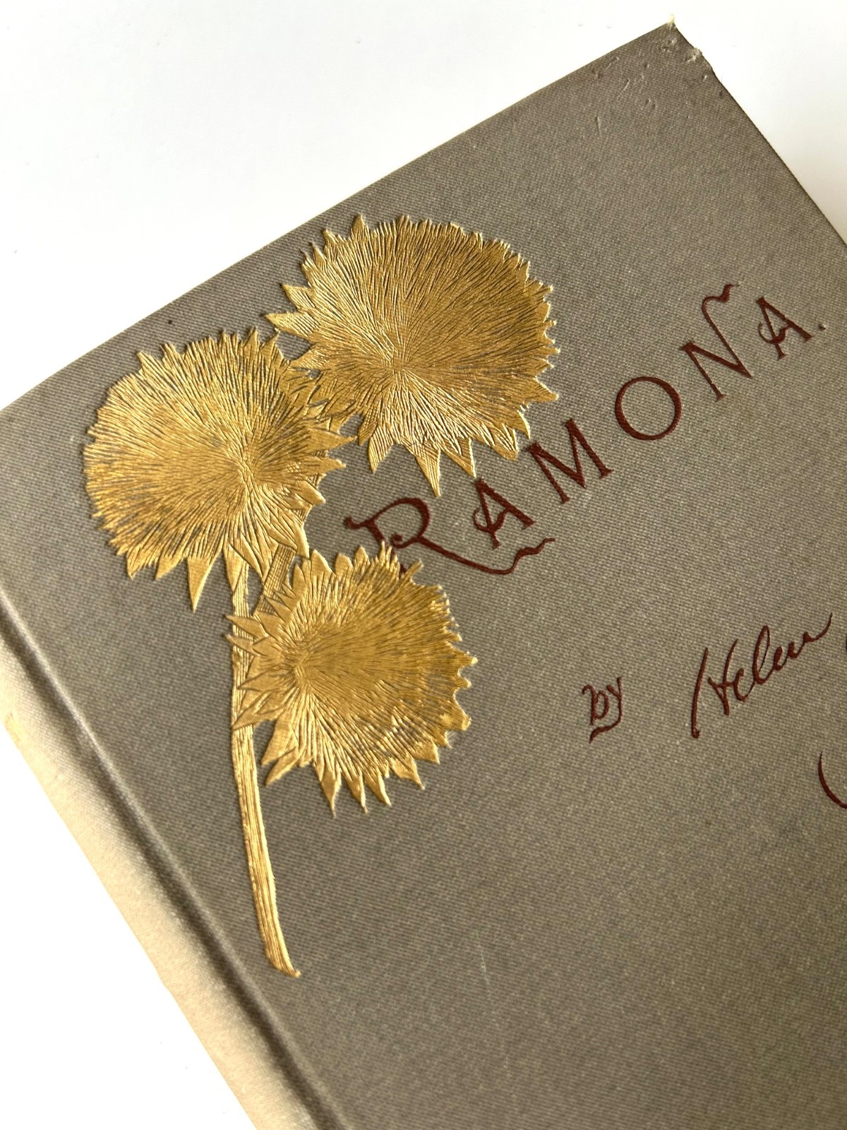 Ramona by Helen Jackson (H.H.) Early Edition 1890 Gold Leaf Cover, used rare