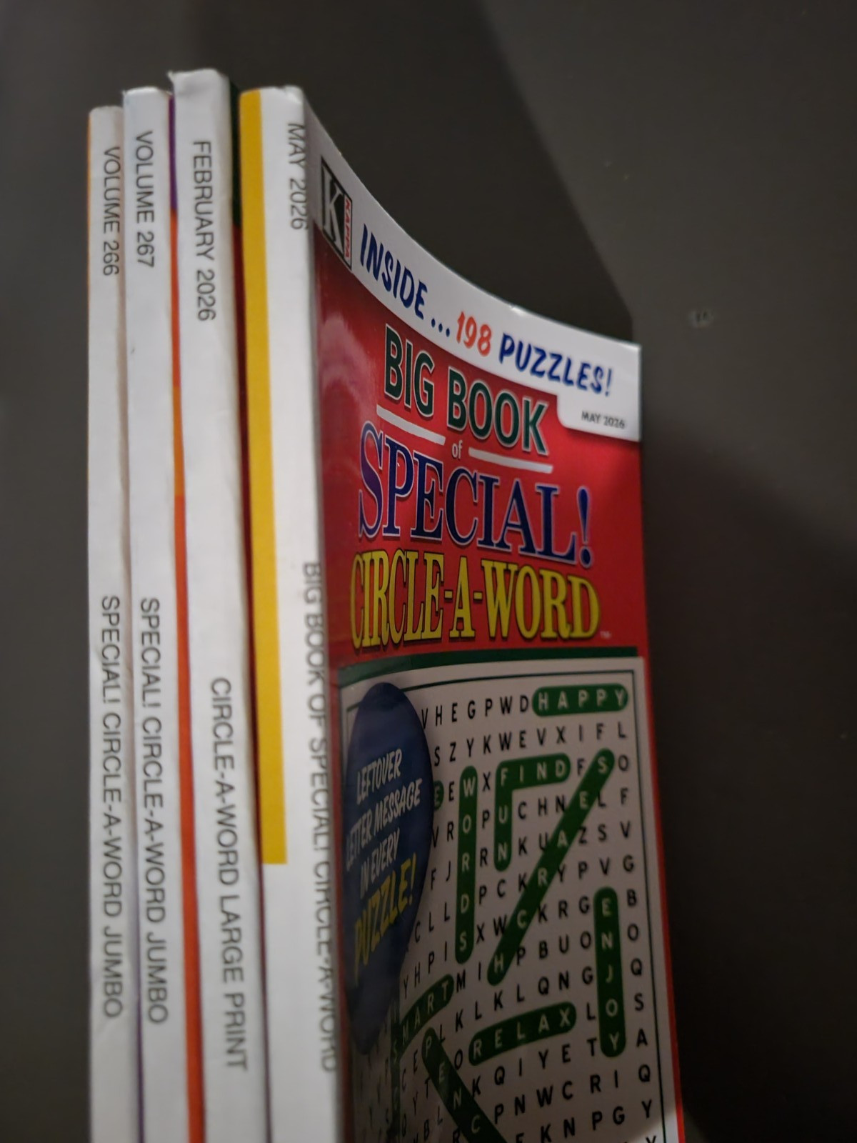 Lot of 4 Circle-A-Word Puzzle Books by Kappa – 530+ Challenges – Large Print