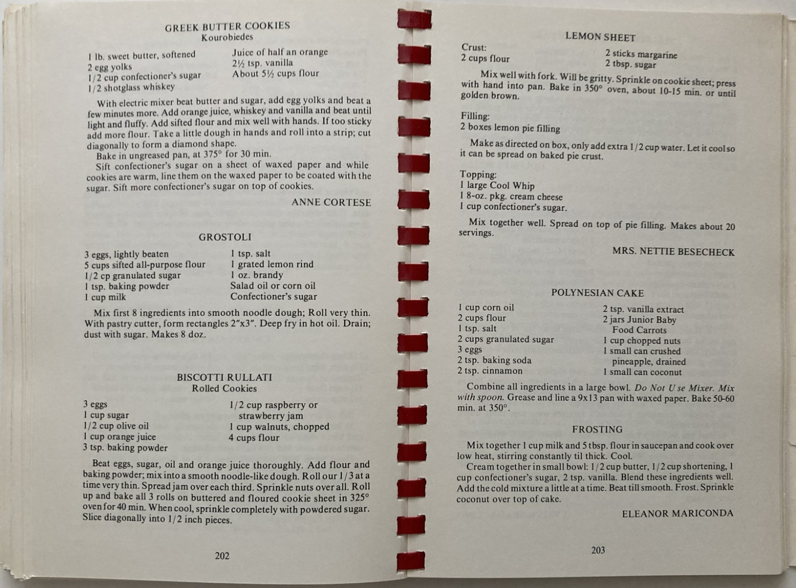 VTG Italian Cookbook St Theresa Guild Holy Rosary Church Bridgeport CT 1986