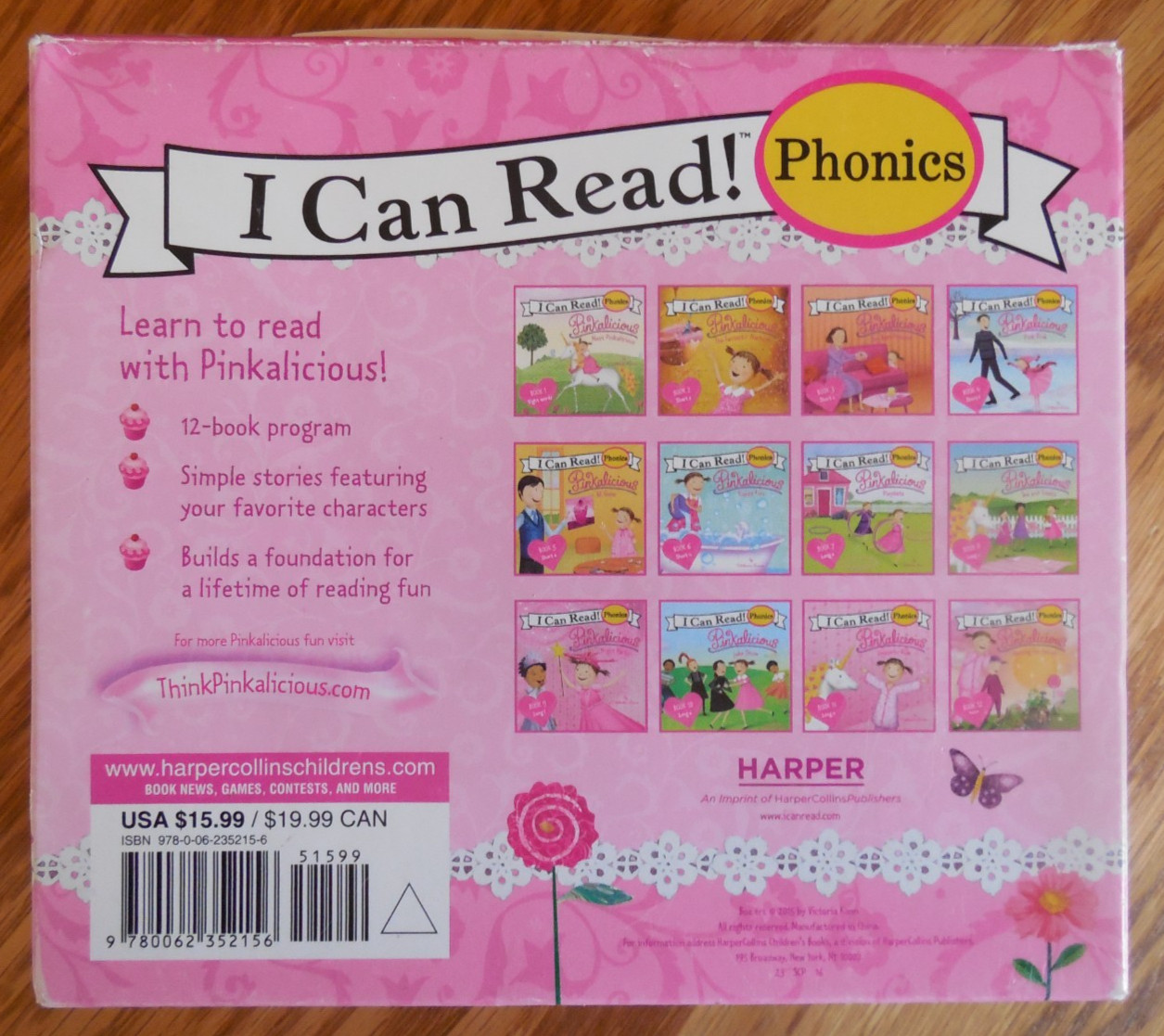 NEW I Can Read Phonics “Pinkalicious” 12-Book Box Set” Learn Short/Long Vowels