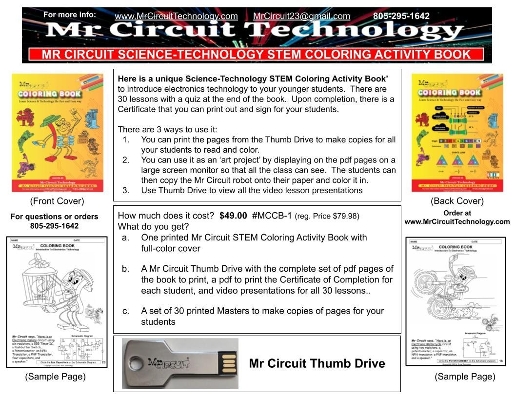 P#01 Teach STEM Technology Electronics – Grades 2, 3, 4 Elem School – Mr Circuit