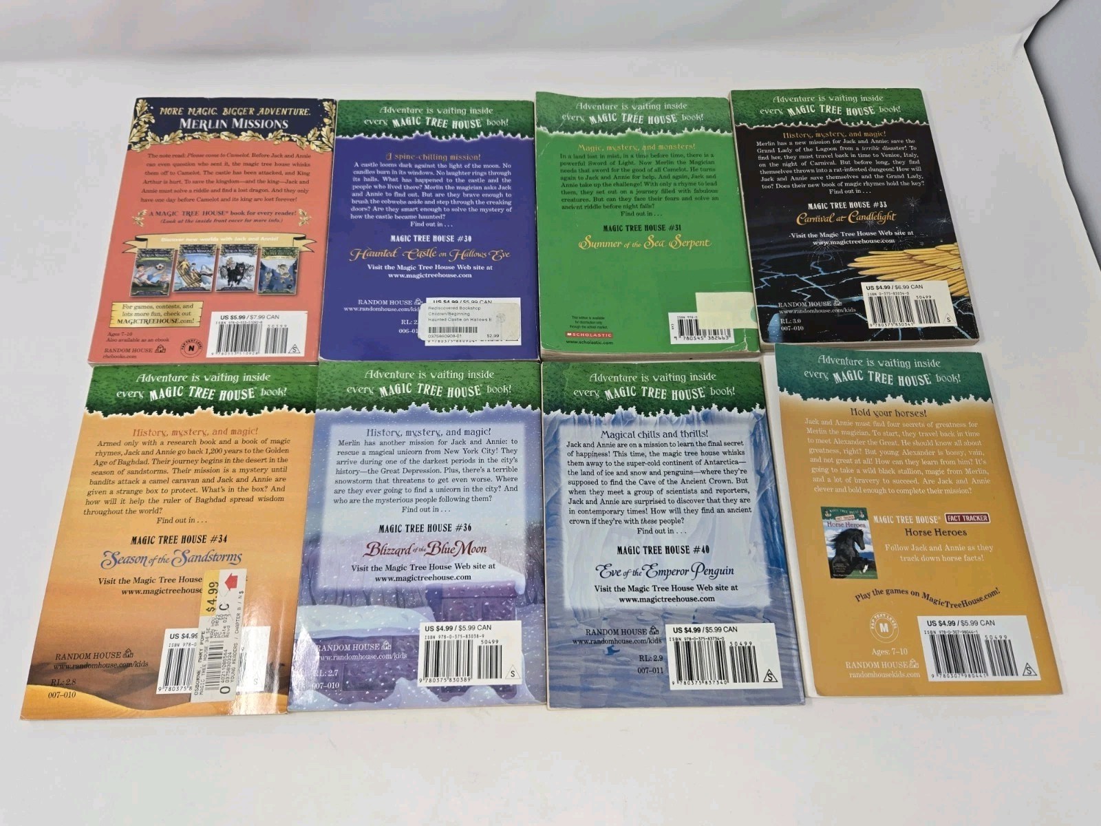 MAGIC TREEHOUSE MERLIN MISSIONS PAPERBACK BOOK LOT OF 8 VARIOUS TITLES ADVENTURE