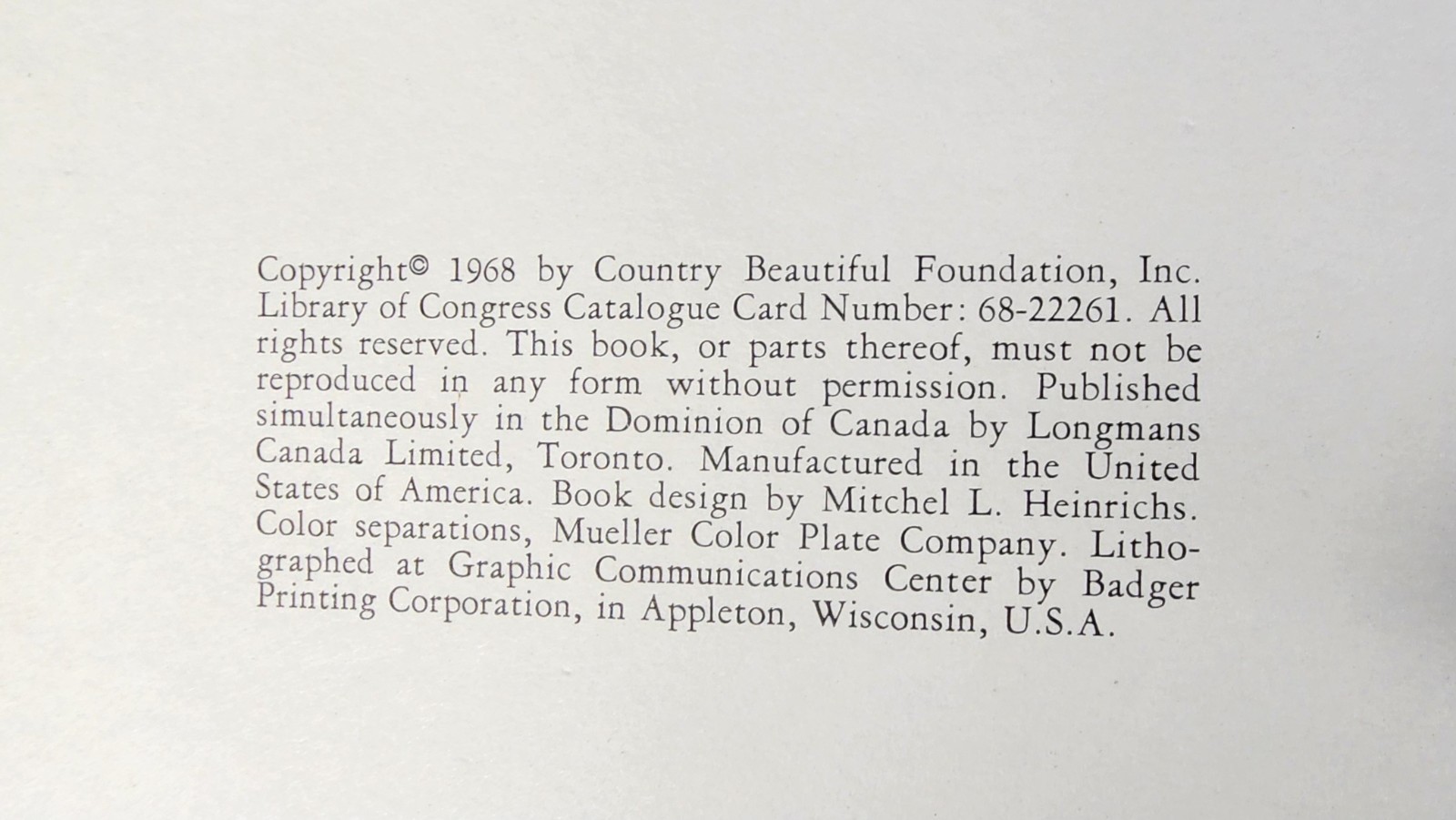 The National Forests of America 1968 HC DJ Orville Freeman Michael Frome