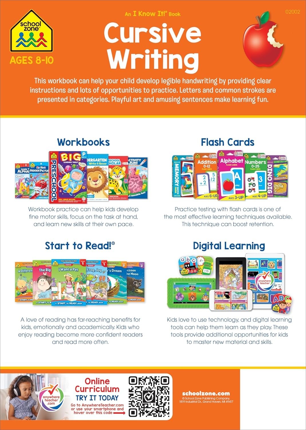 Cursive Workbook Writing Handwriting Practice Tracing Letters Ages 8 to 10