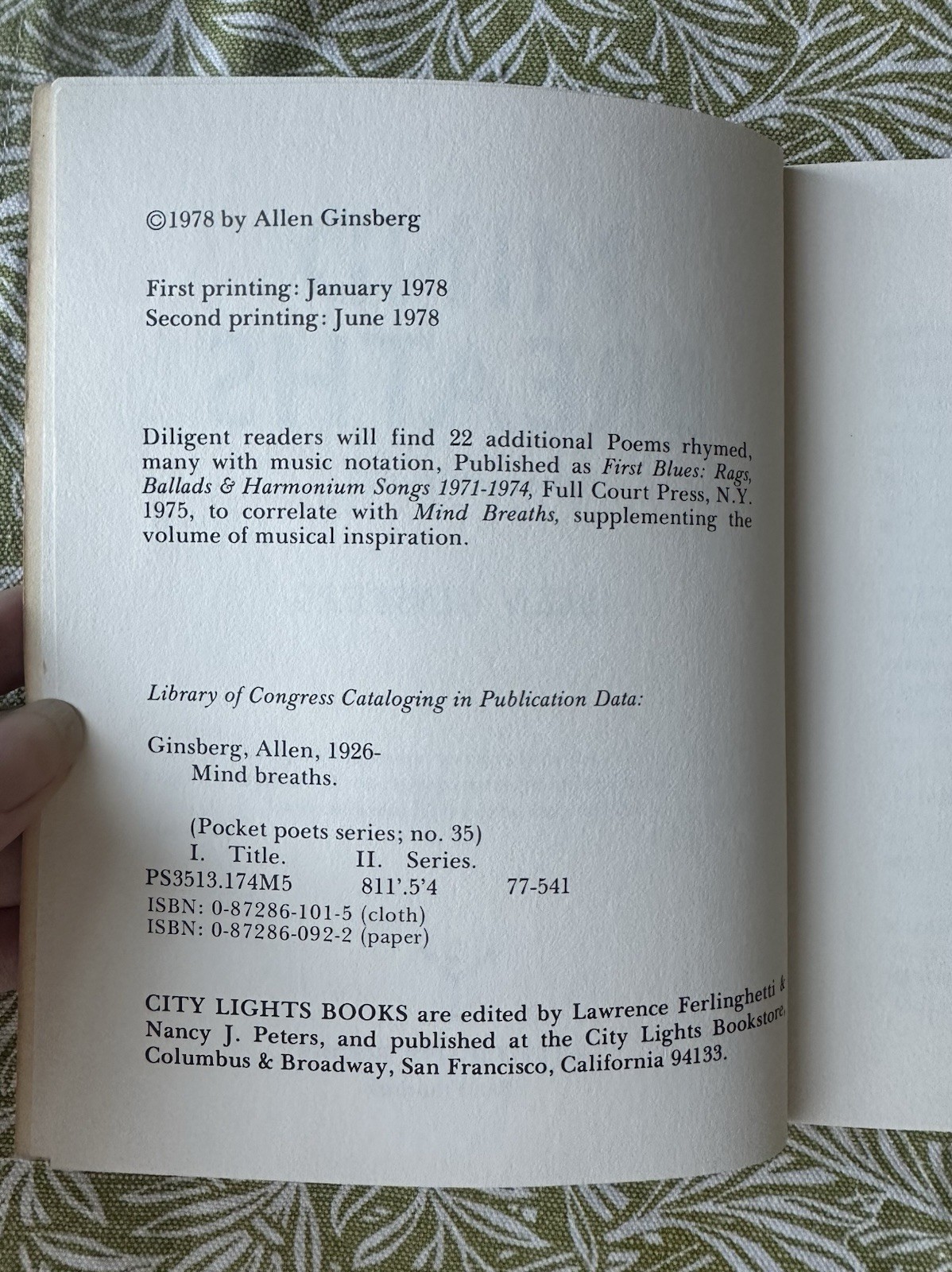 Mind Breaths: Poems 1972-1977 – Allen Ginsberg – 2nd Edition