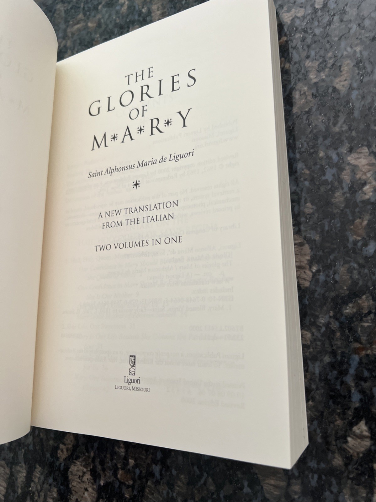 The Glories Of Mary: Saint Alphonsus Liguori A LIGUORI CLASSIC