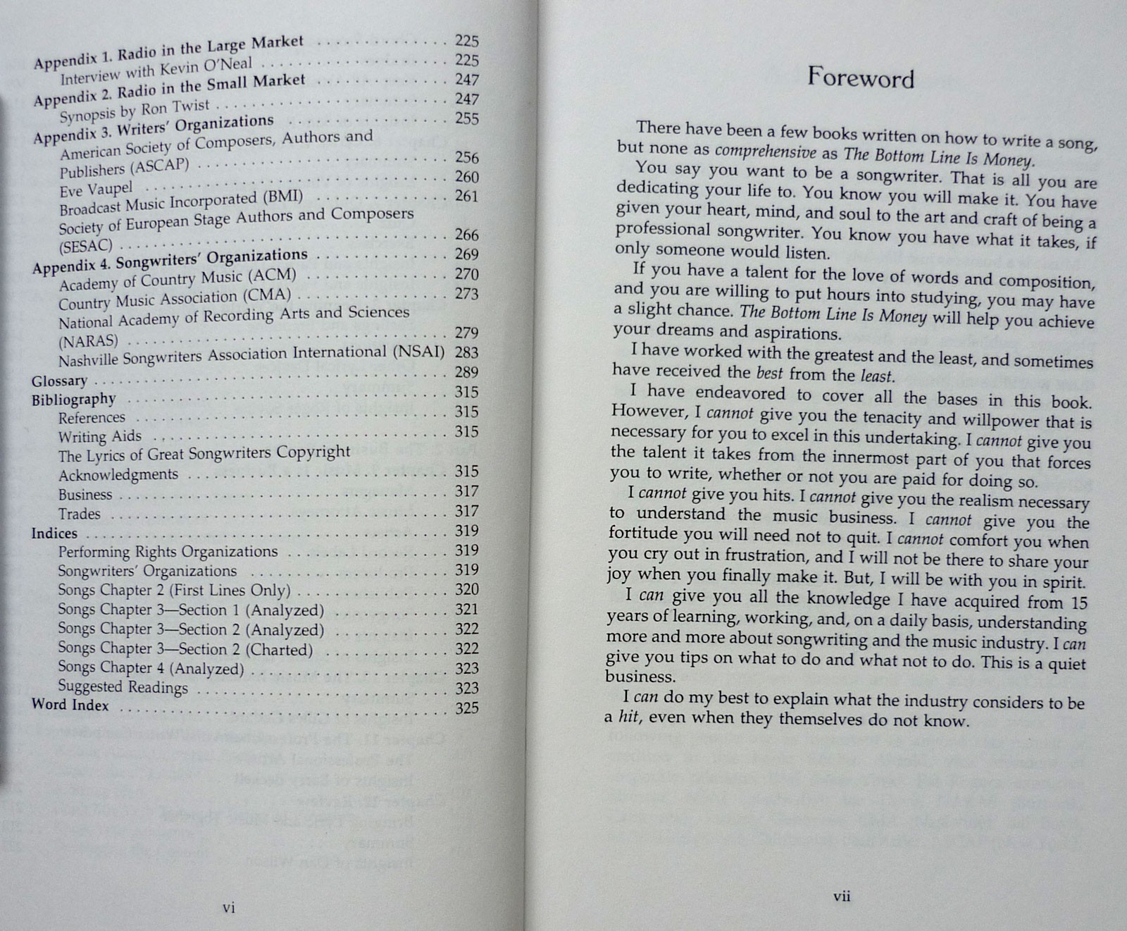 “The Bottom Line Is Money” Pierce’s 342-Page Songwriting & Music Industry Guide