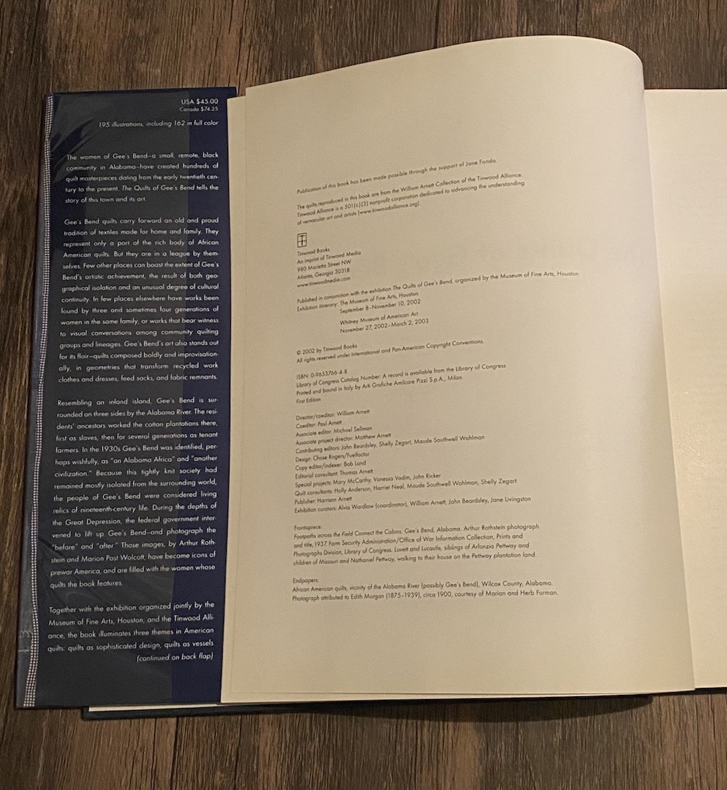 Quilts of Gee’s Bend by William Arnett, Alvia Wardlaw and Jane Livingston (2002,