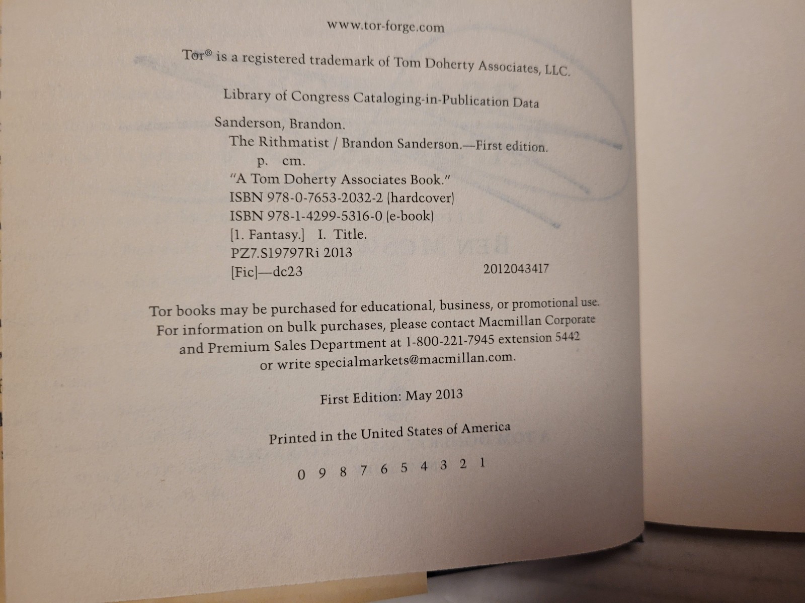 Rithmatist by Brandon Sanderson (2013, Hardcover) SIGNED 1st/1st