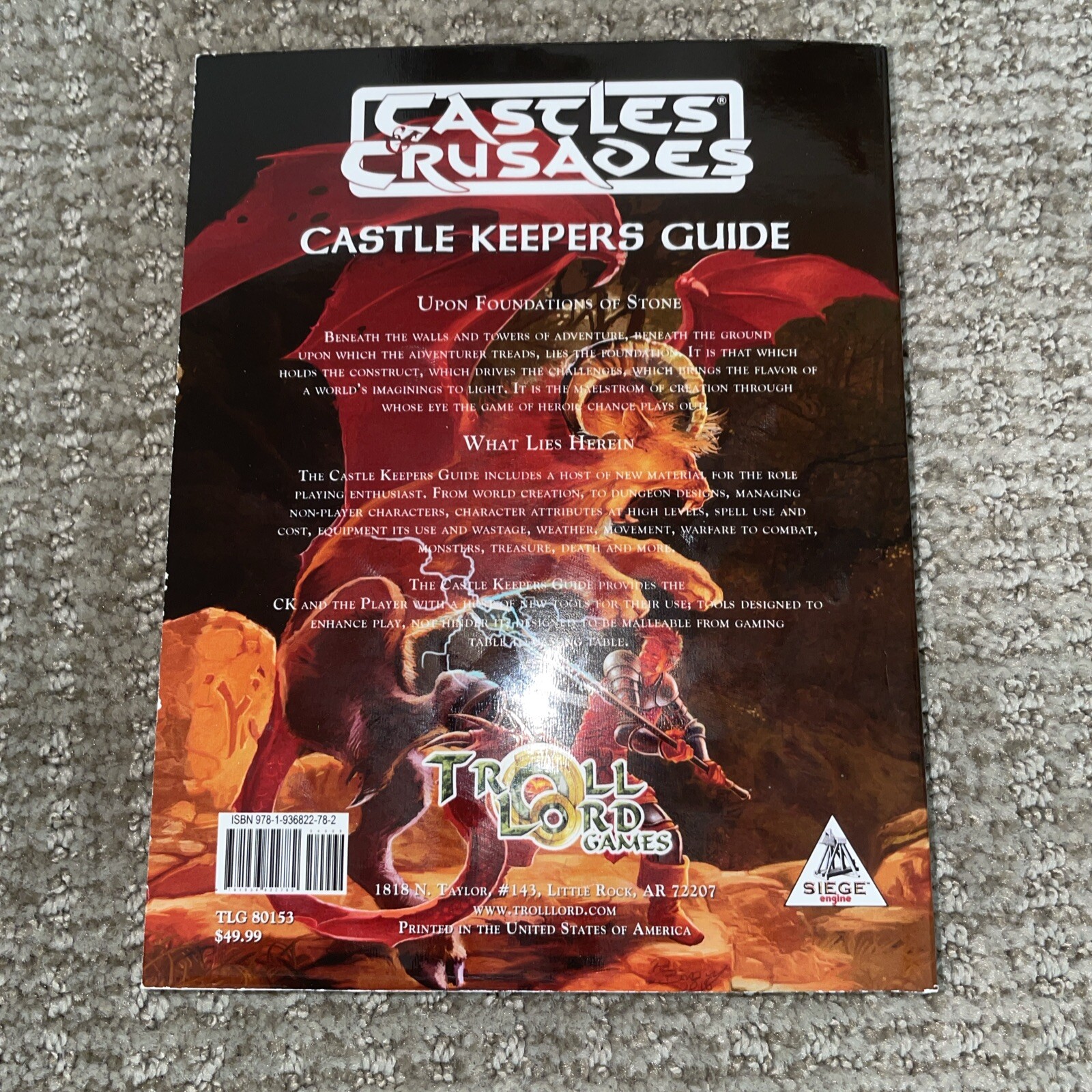 Castles & Crusades Castle Keepers Guide 2nd Printing by Davis Chenault TLG 2015