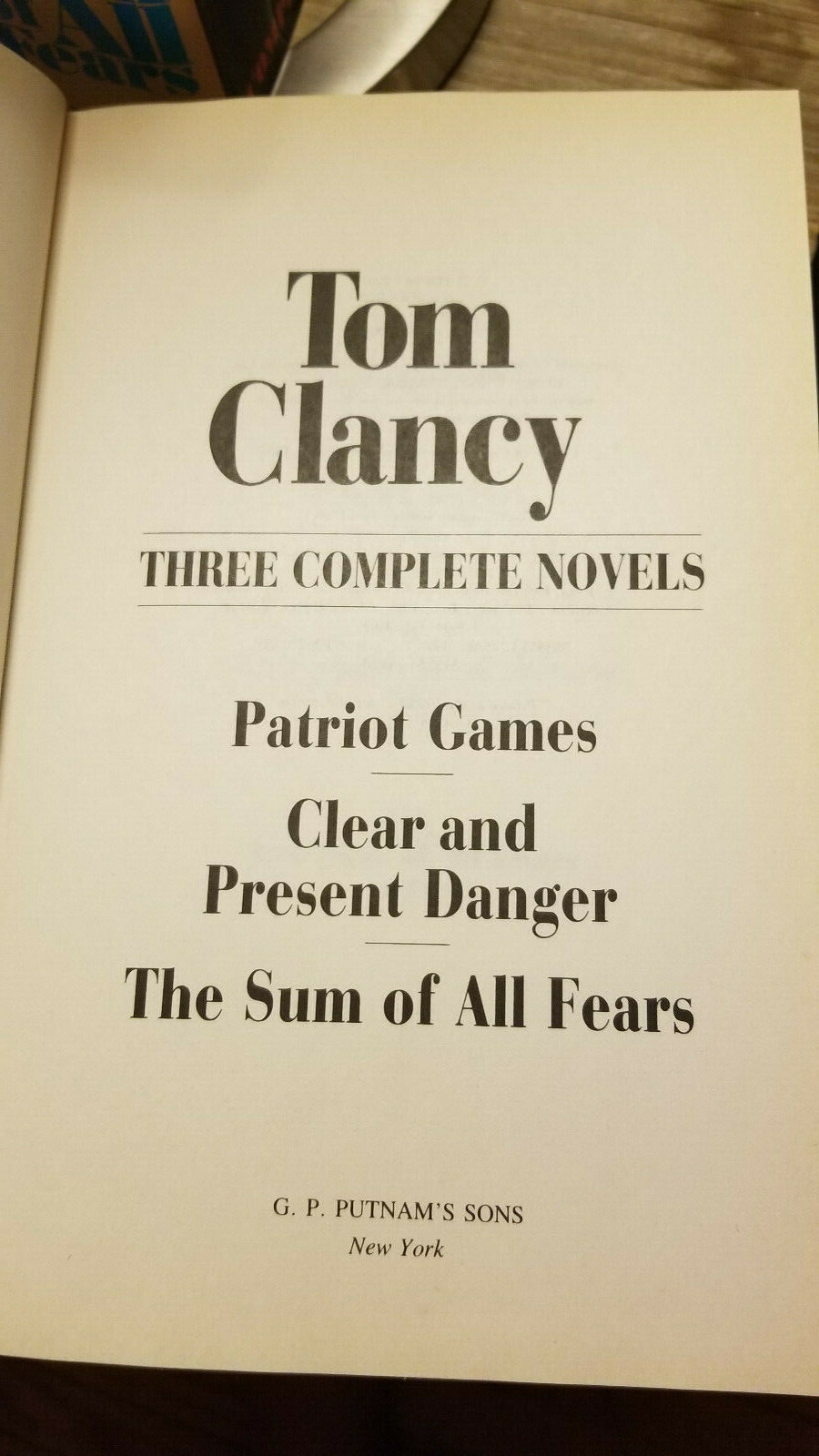 Tom Clancy 3 Bk Combo – Sum All Fears, Patriot Games & More 1st & 1st HB DJ VGC!