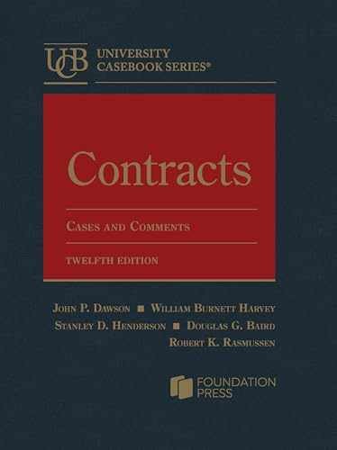 Contracts, Cases and Comments – Hardcover, by Dawson John; Harvey – Very Good