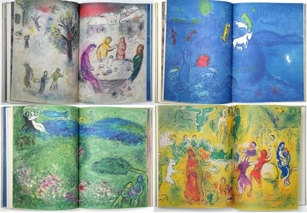 DAPHNIS & CHLOE with 42 COLOR LITHOGRAPHS by MARC CHAGALL – 1977 Editions Verve