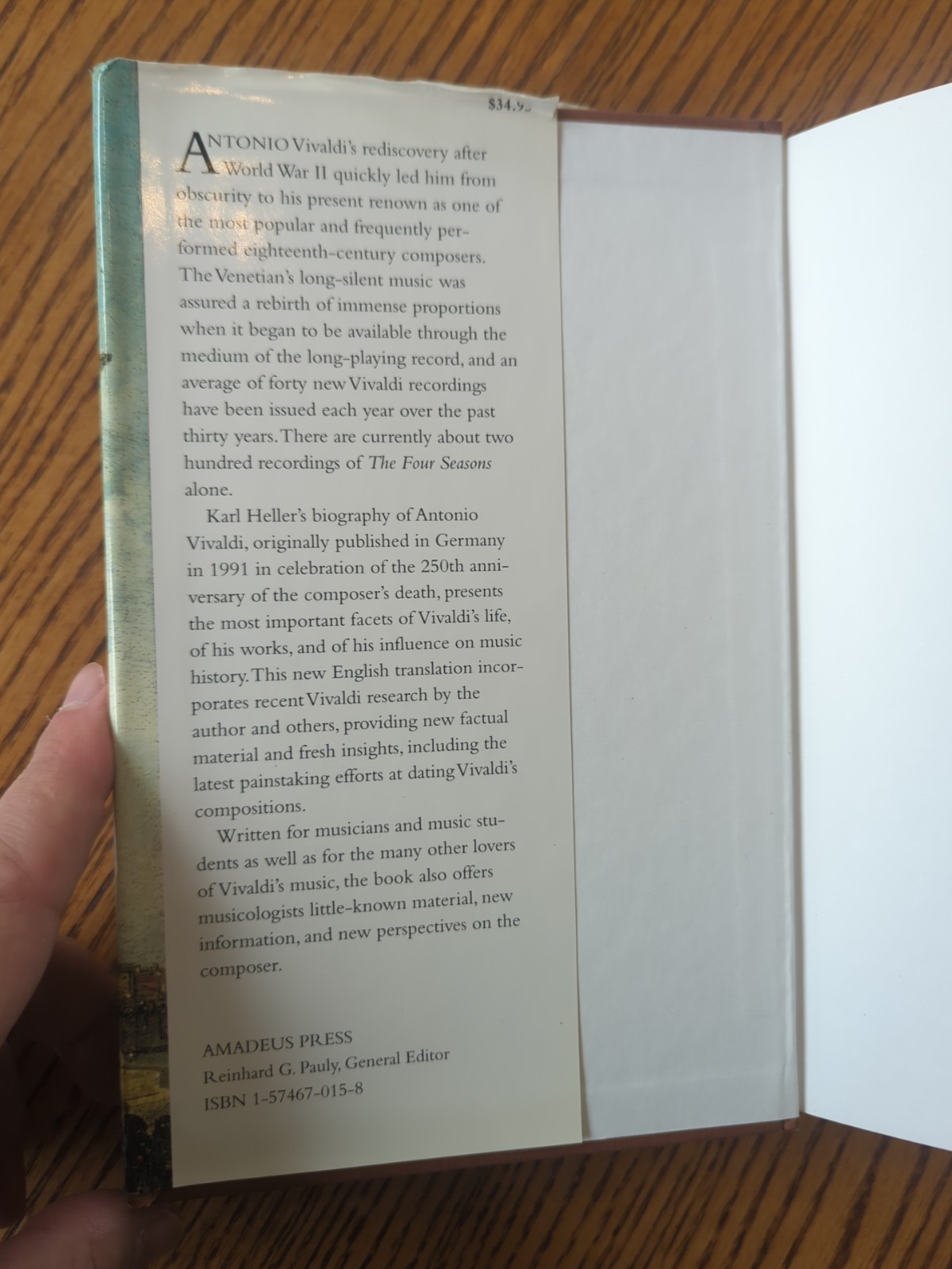 Antonio Vivaldi: The Red Priest Of Venice But Karl Heller (1997 Hardcover)